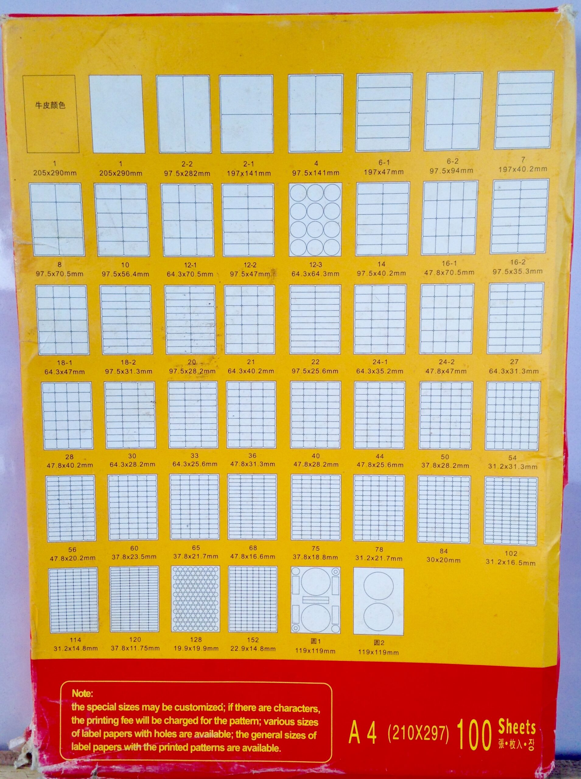 Labelling Paper