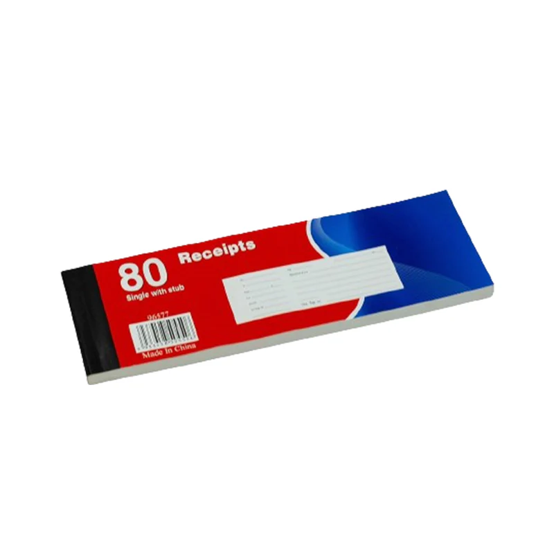RECEIPT BOOK 80 SINGLE WITH STUB 96577